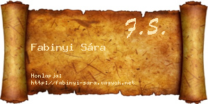 Fabinyi Sára névjegykártya