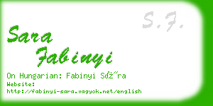 sara fabinyi business card